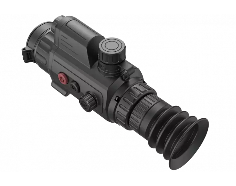 A night vision scope is shown with the light on.