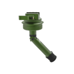 A green cap and handle on a green background