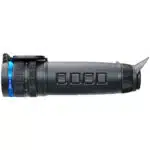 A black and blue flashlight is shown.