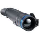 A night vision device is shown with the lens open.