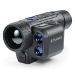 A night vision device is shown with blue lights.