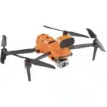 A picture of an orange and black drone.