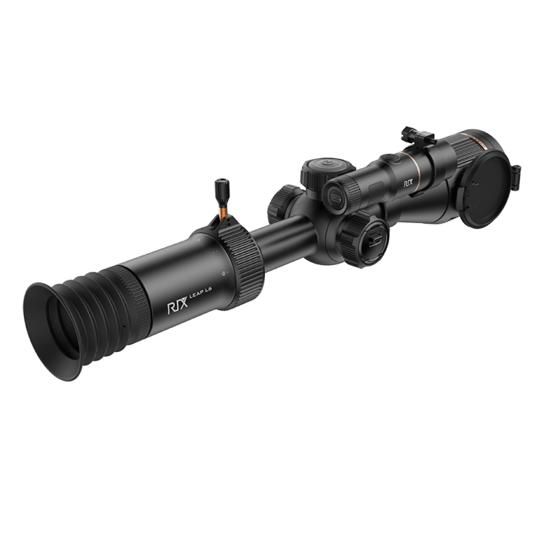 A rifle scope with an attached camera.
