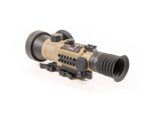 A rifle scope with an attached camera.