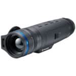 A camera with a blue ring around the lens.