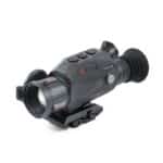 A black and silver camera with a red dot sight.