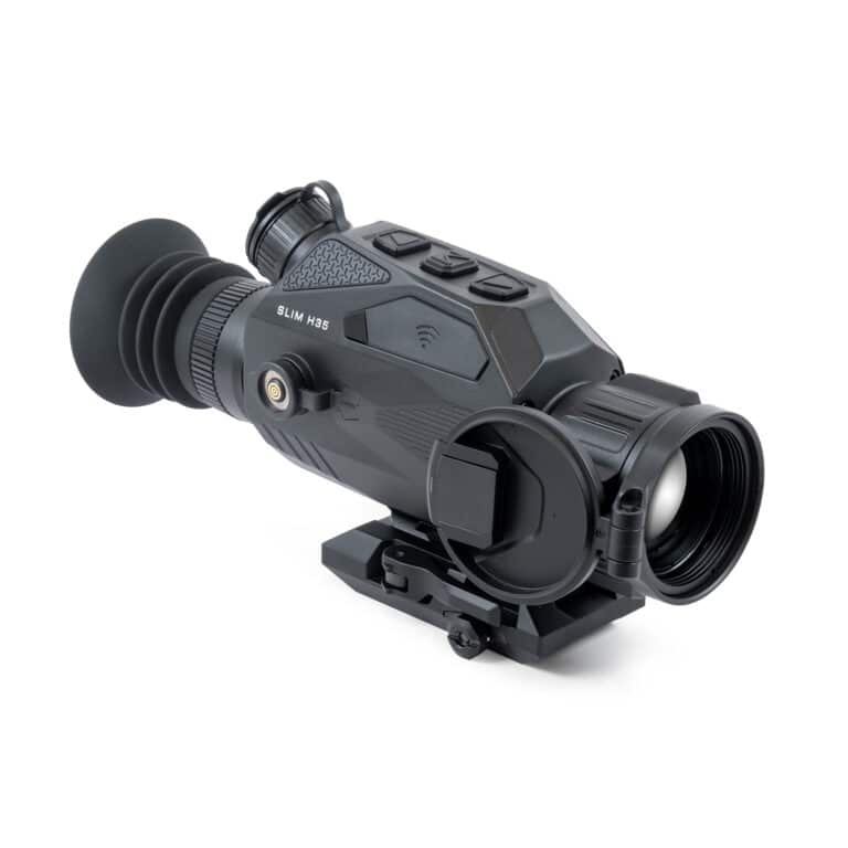 A night vision device is shown with the camera attached.