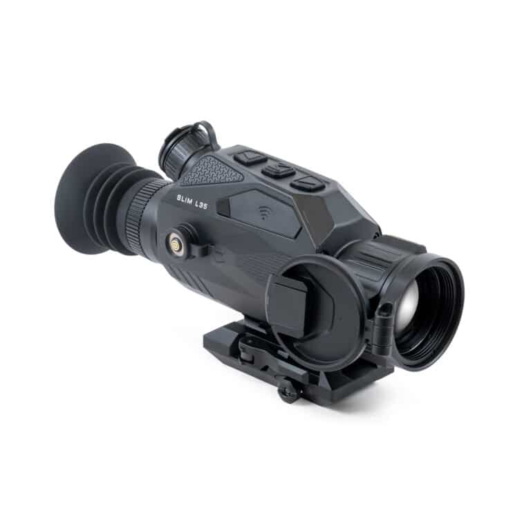 A night vision scope is shown with the light on.