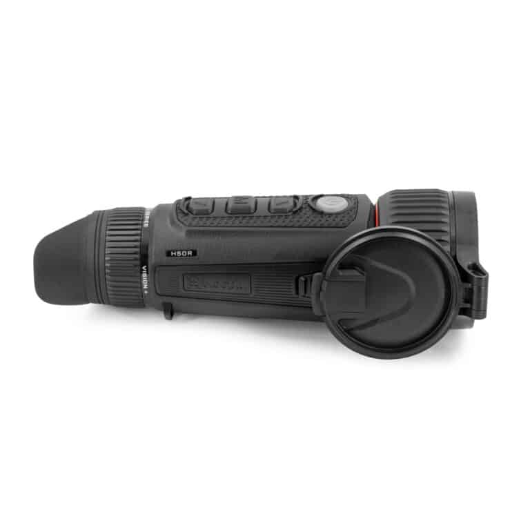 A black camera with a white background