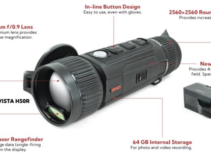 A picture of the features of an infrared thermal imaging scope.