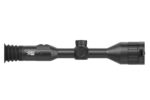 A rifle scope with a black barrel and a black dot