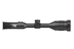 A black rifle with a scope on it