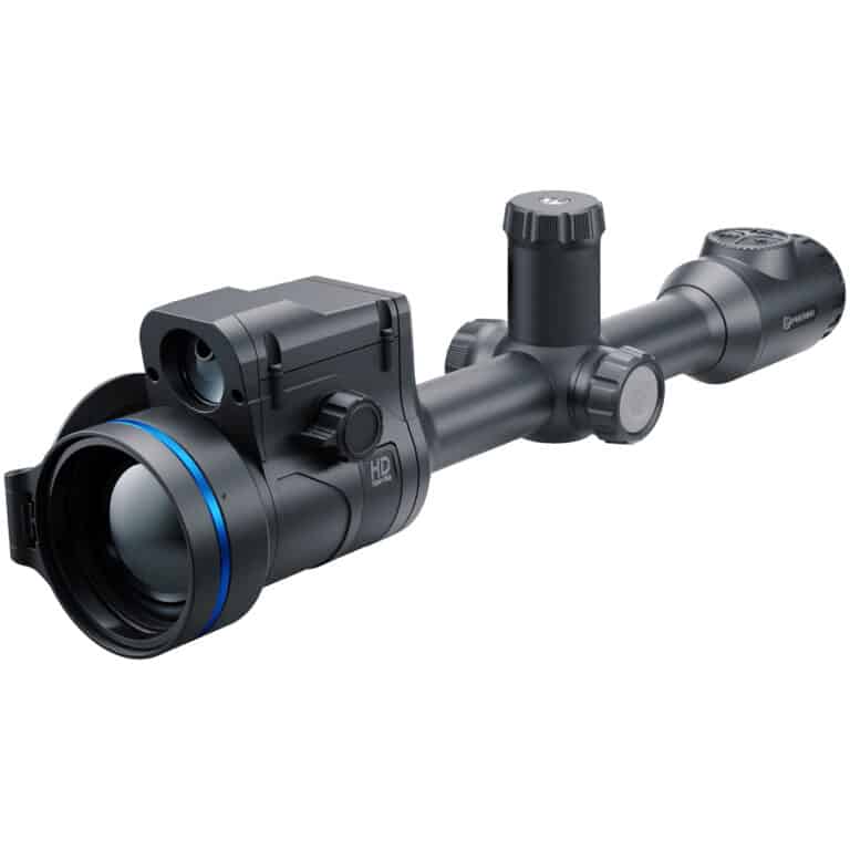A rifle scope with an electronic sight attached to it.