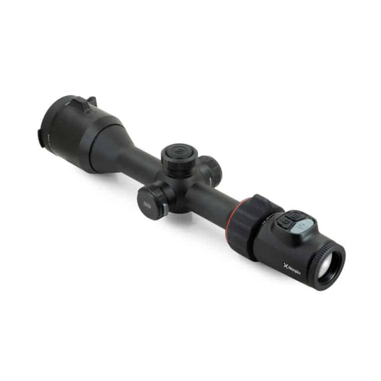A black scope with two magnification scopes on top of it.