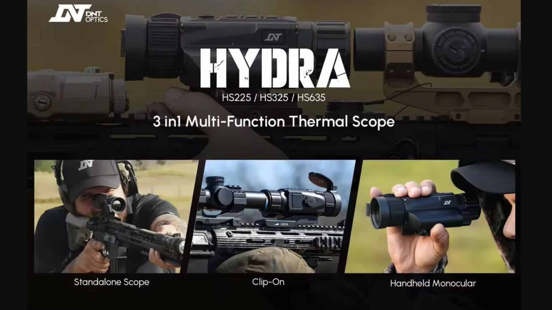 A picture of the hydra scope with three different images.