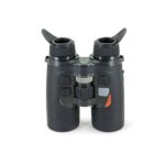 A pair of binoculars with a red dot on them.
